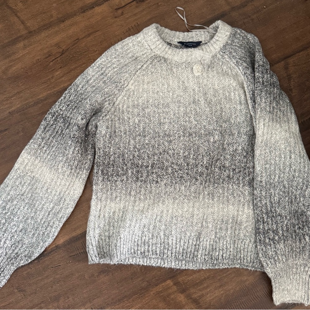 Gray Gradient Knit Sweater